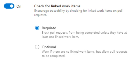 b. Check for linked work items 