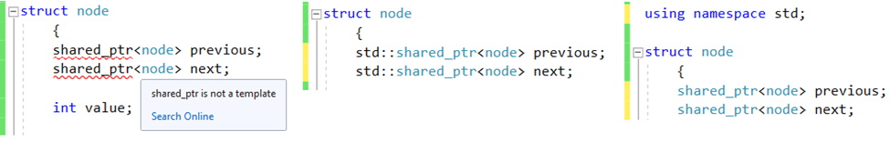 Example of using std shared_ptr