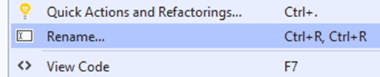 c++ refactoring_figure 2_context menu in Visual Studio