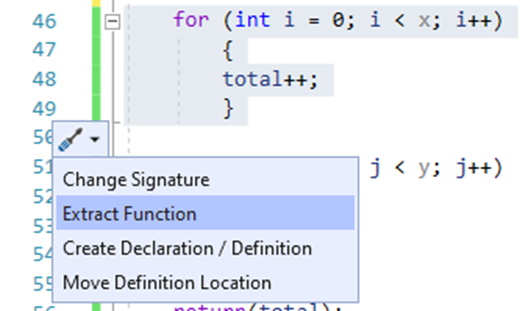 c++ refactoring_figure 6_Using Visual Studio