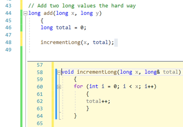 c++ refactoring_figure 8_Single function extraction in Visual Studio