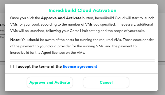 Accept Cloud Activation screen